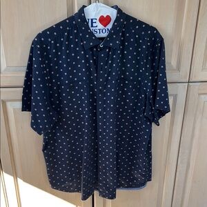 Tommy Bahama Blue Casual Button Down Shirt with Polka Dots